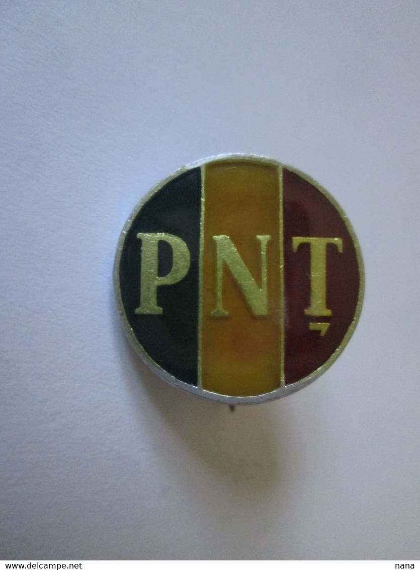 Insigne Roumanie:Le Parti PNȚ 1990,diametre=15 Mm/Romanian Badge:The PNȚ Party 1990,diameter=15 Mm - Associations