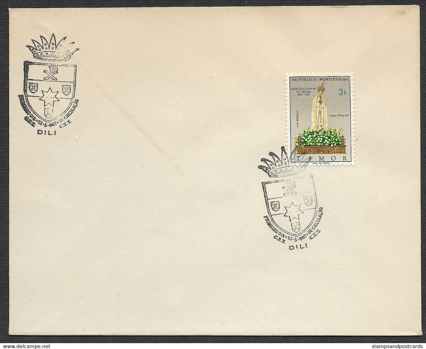 Timor Oriental Portugal FDC Notre Dame De Fatima 1967 East Timor Our Lady Of Fatima FDC - Osttimor