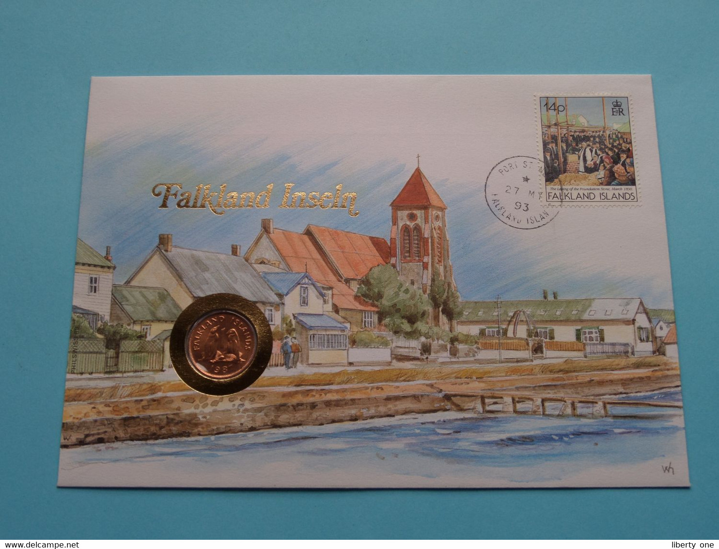 Falkland Islands > 1987 ( See / Voir (2) Photo / Scans ) Münz-Brief With Stamp ! - Falklandinseln