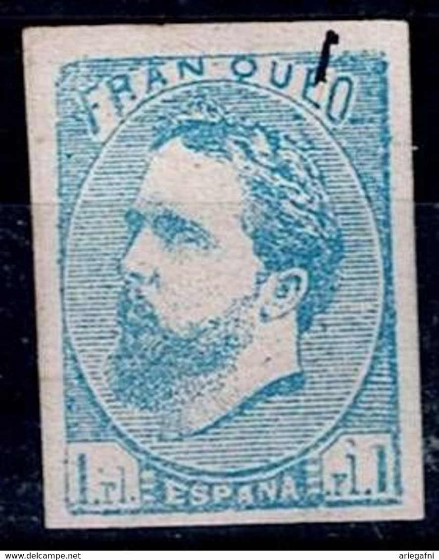 SPAIN 1873 DON CARLOS NACH LINKS IM OVAL MI No 1 MLH VF!! - Unused Stamps