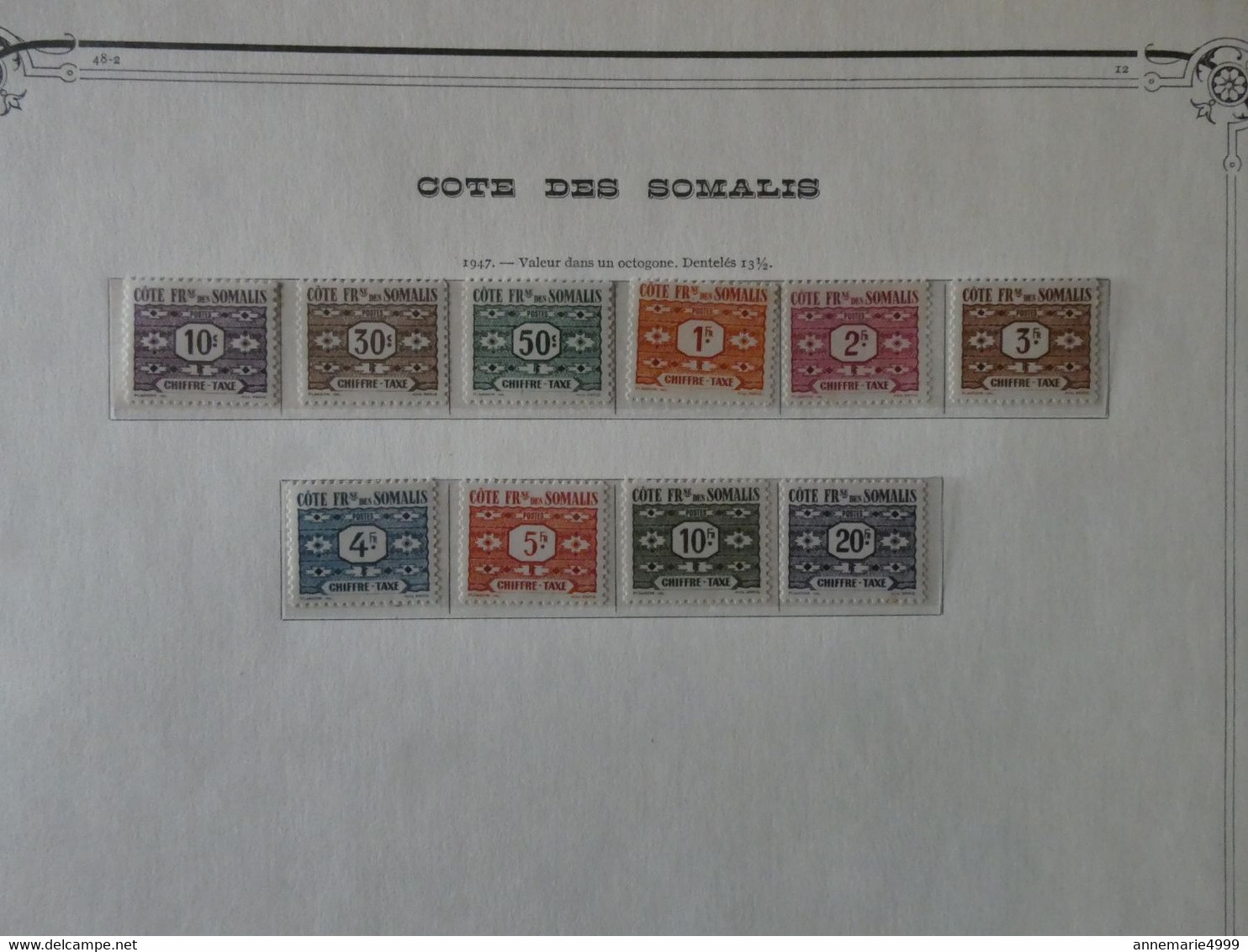 FRANCE Colonies COTE DES SOMALIES Collection Bien avancée  Cote 1050 € Tout est scanné