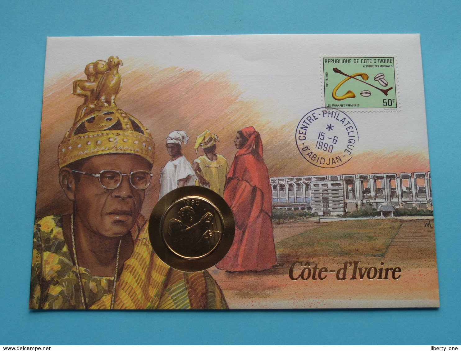 Afrique De L'Ouest - Côte-d'Ivoire > 1990 ( See / Voir (2) Photo / Scans ) Münz-Brief With Stamp ! - Costa De Marfil