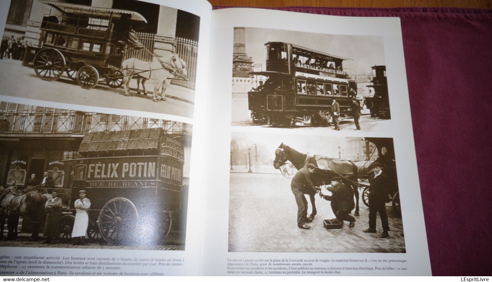 LE LIVRE DE PARIS 1900 Photographies Régionalisme Commerce Transports Attelage Métiers Cirque Moulin Rouge Montmartre