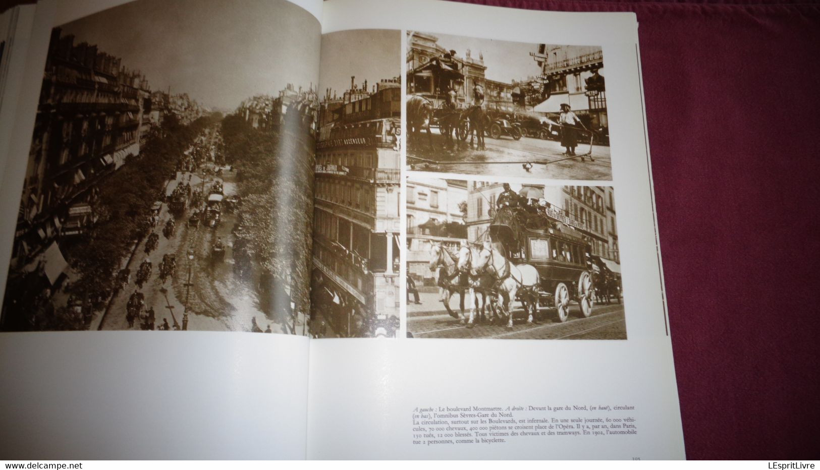 LE LIVRE DE PARIS 1900 Photographies Régionalisme Commerce Transports Attelage Métiers Cirque Moulin Rouge Montmartre