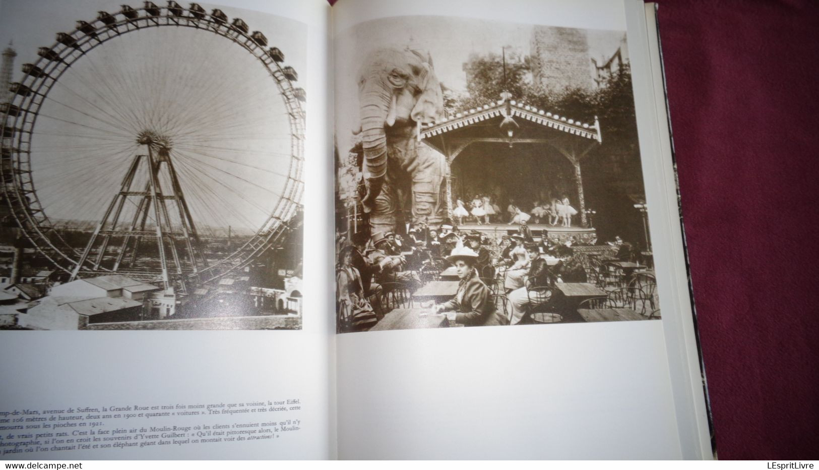 LE LIVRE DE PARIS 1900 Photographies Régionalisme Commerce Transports Attelage Métiers Cirque Moulin Rouge Montmartre