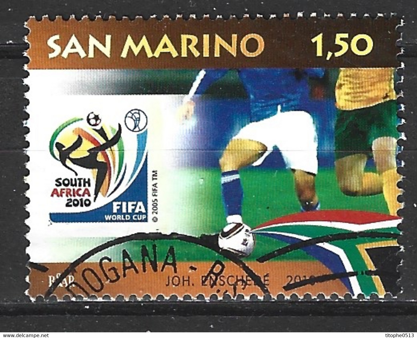 SAINT-MARIN. Timbre Oblitéré De 2010. Coupe Du Monde En Afrique Du Sud. - 2010 – South Africa