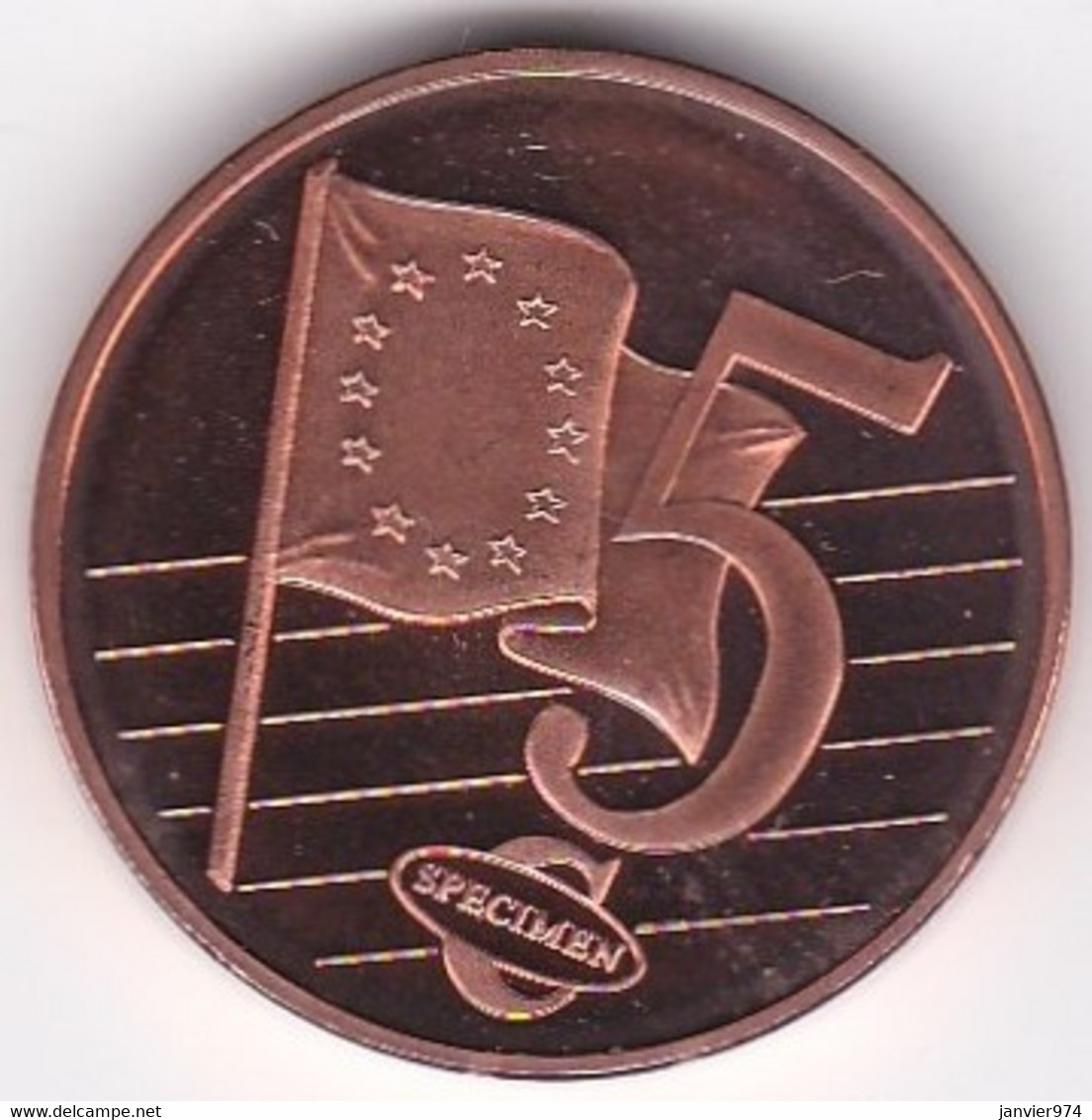 Slovénie 5 Cents 2007. Specimen. Essai Probe - Private Proofs / Unofficial