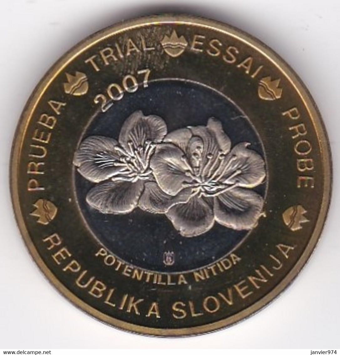 Slovénie 1 Euro 2007. Specimen. Essai Probe - Privatentwürfe