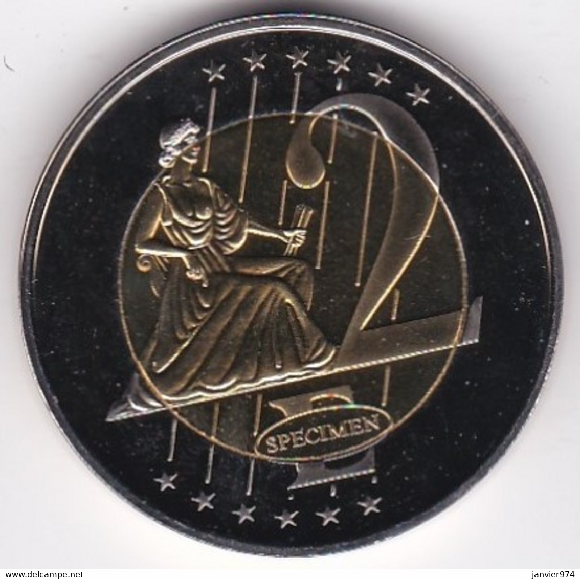 Slovénie 2 Euro 2007. Specimen. Essai Probe - Pruebas Privadas