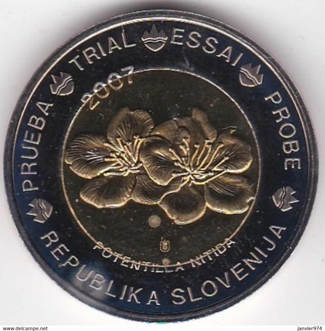 Slovénie 2 Euro 2007. Specimen. Essai Probe - Prove Private