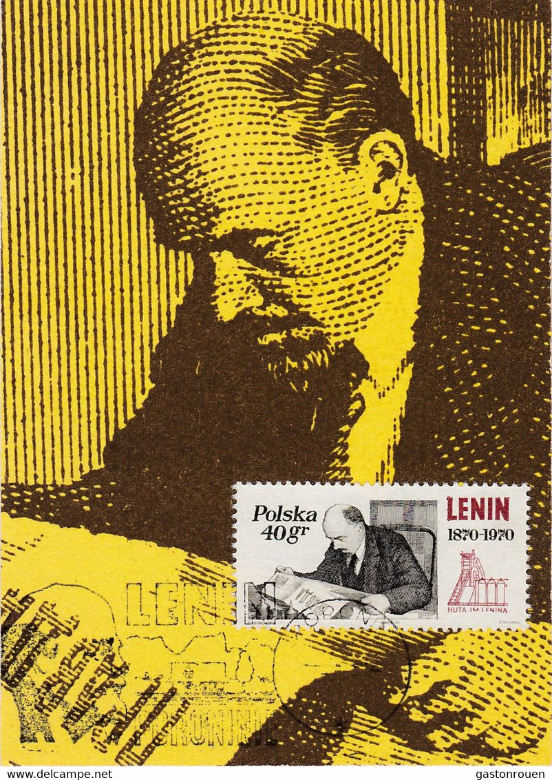 Carte Maximum Pologne Lénine Lenin - Maximumkaarten