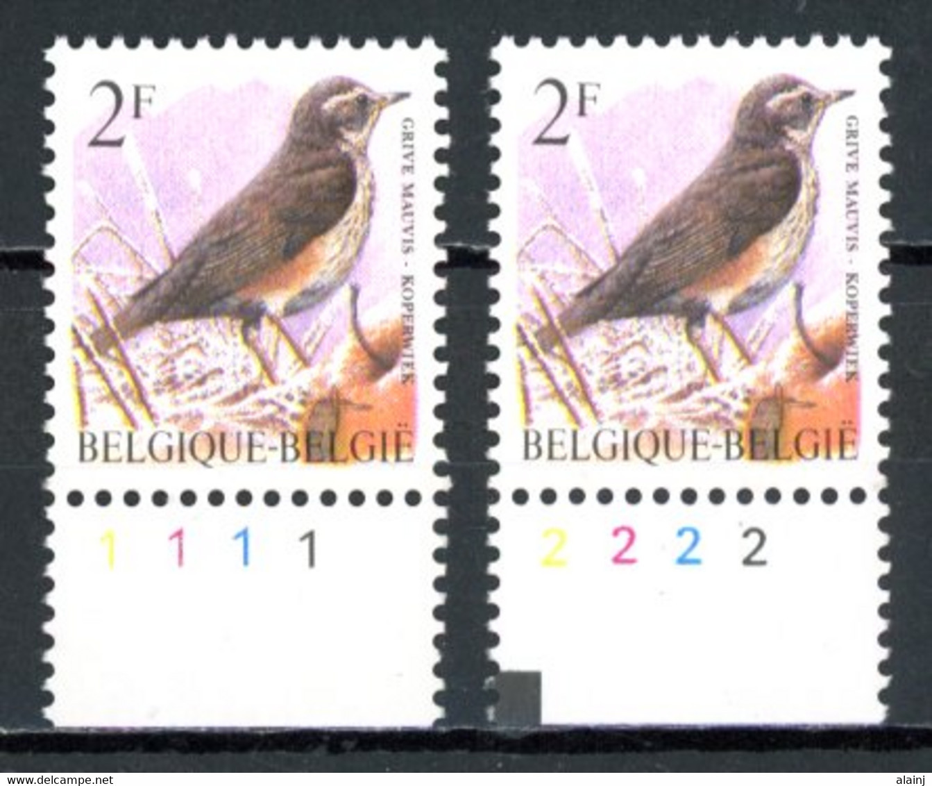BE  2653  XX   ---- Oiseau Buzin : Grive Mauvis   --  N° De Planche 1 Et 2 - 1991-2000