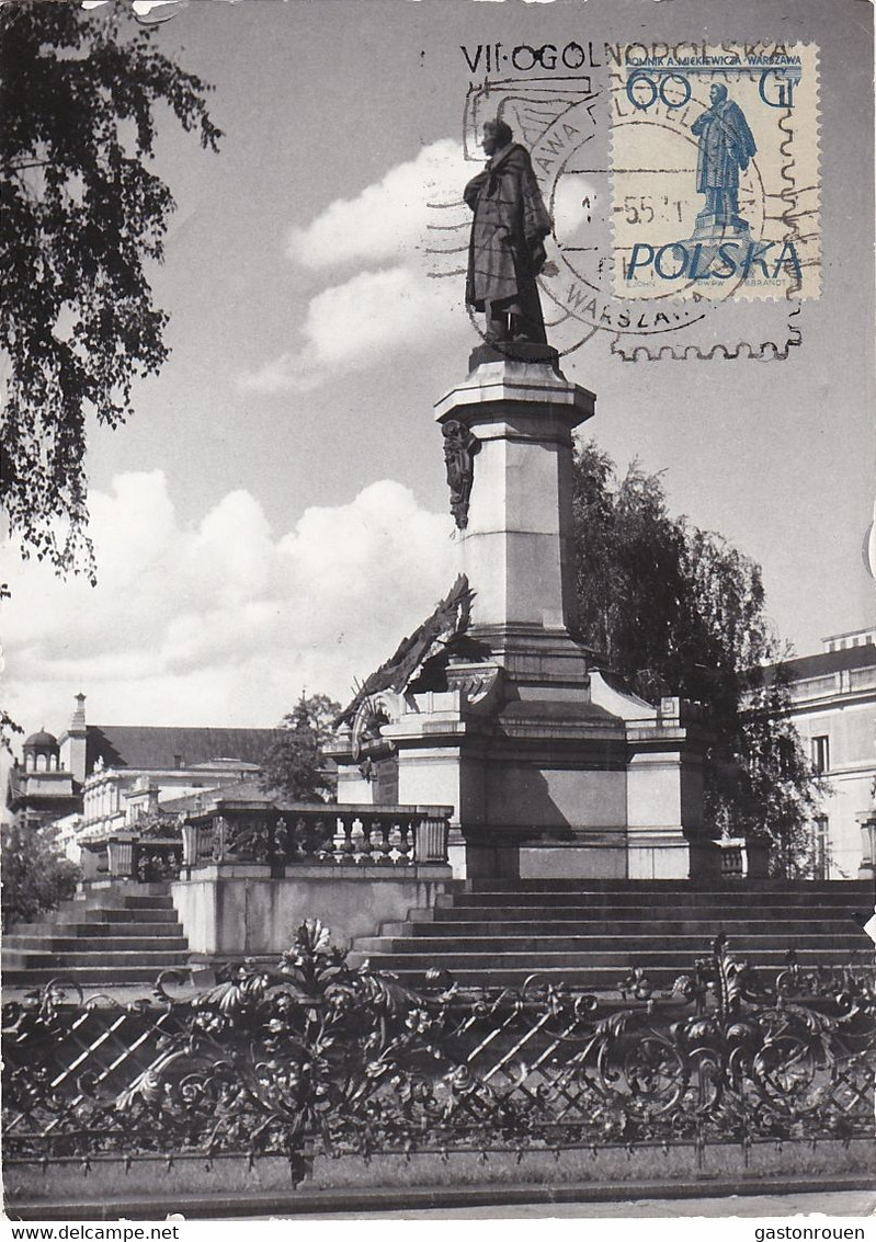 Carte Maximum Pologne Statue - Cartes Maximum