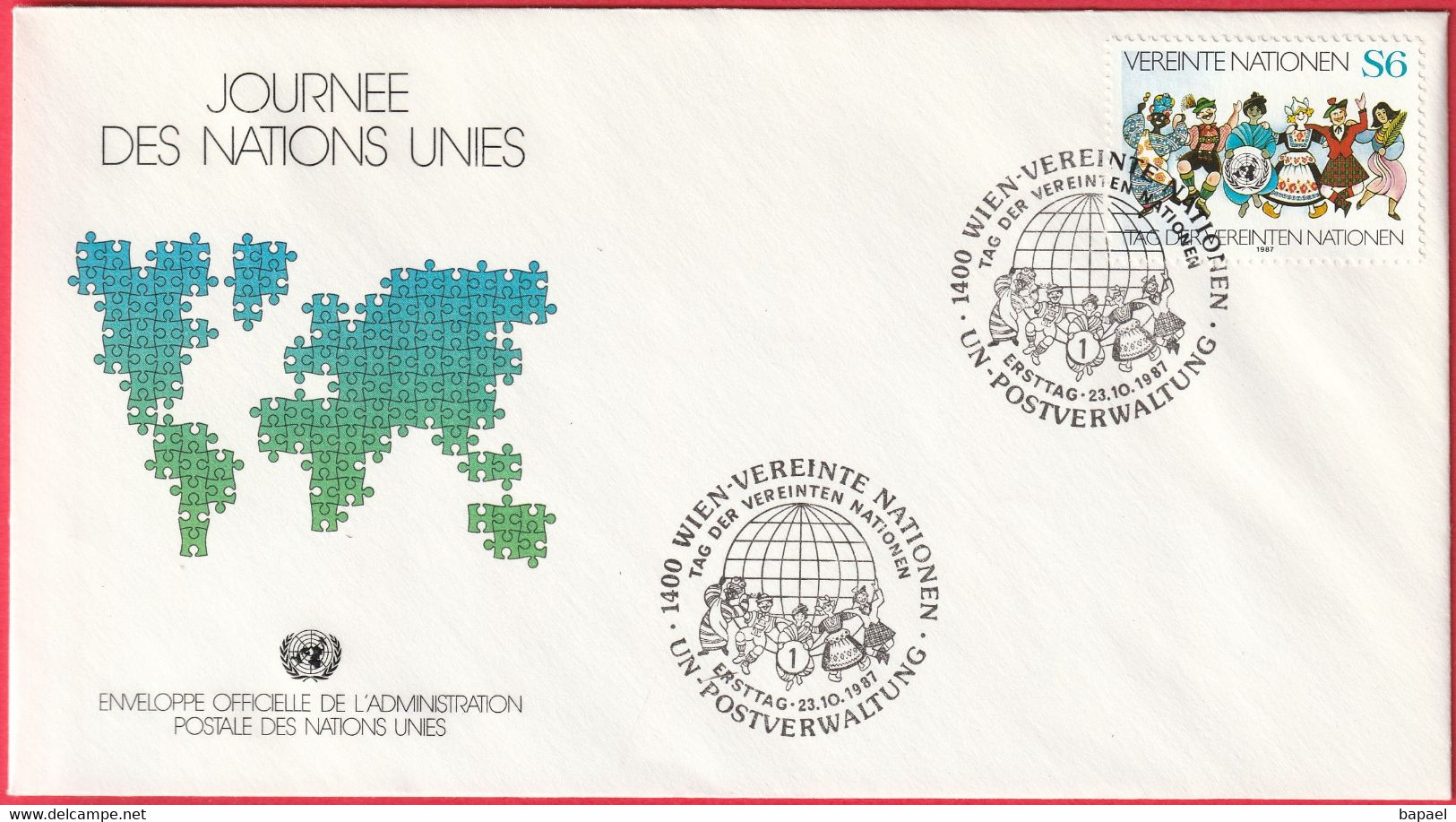 FDC - Enveloppe Nations Unies - Wien (23-10-87) - Journée Des Nations Unies - Storia Postale