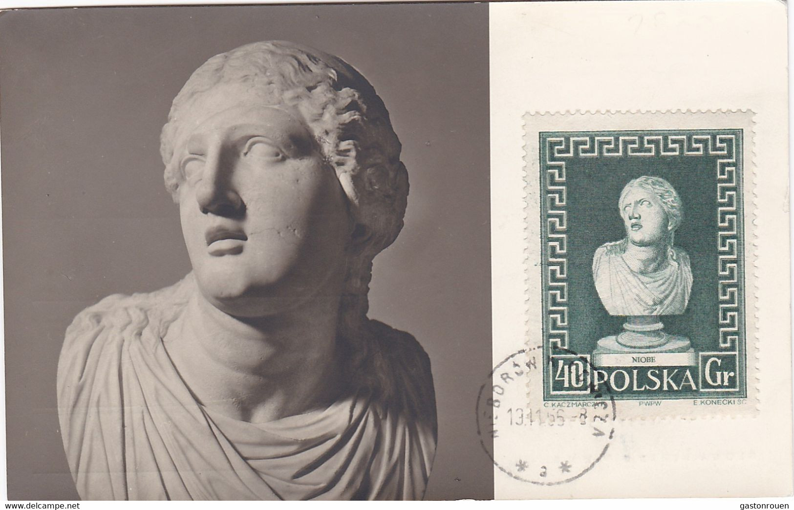 Carte Maximum Pologne Statue 1966 - Cartes Maximum