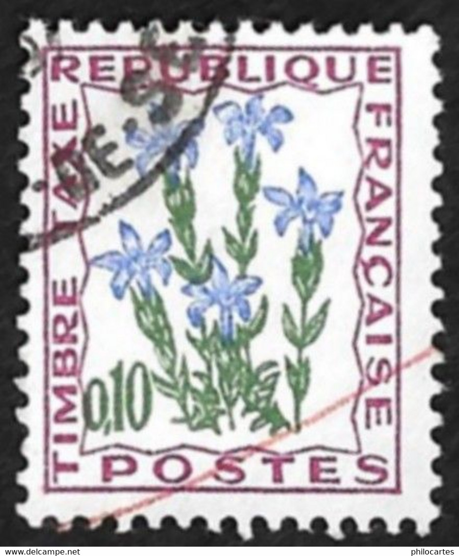 TAXE   N°  96  -    Fleurs  Des Champs   Gentiane  10c -  Oblitéré - 1960-.... Oblitérés