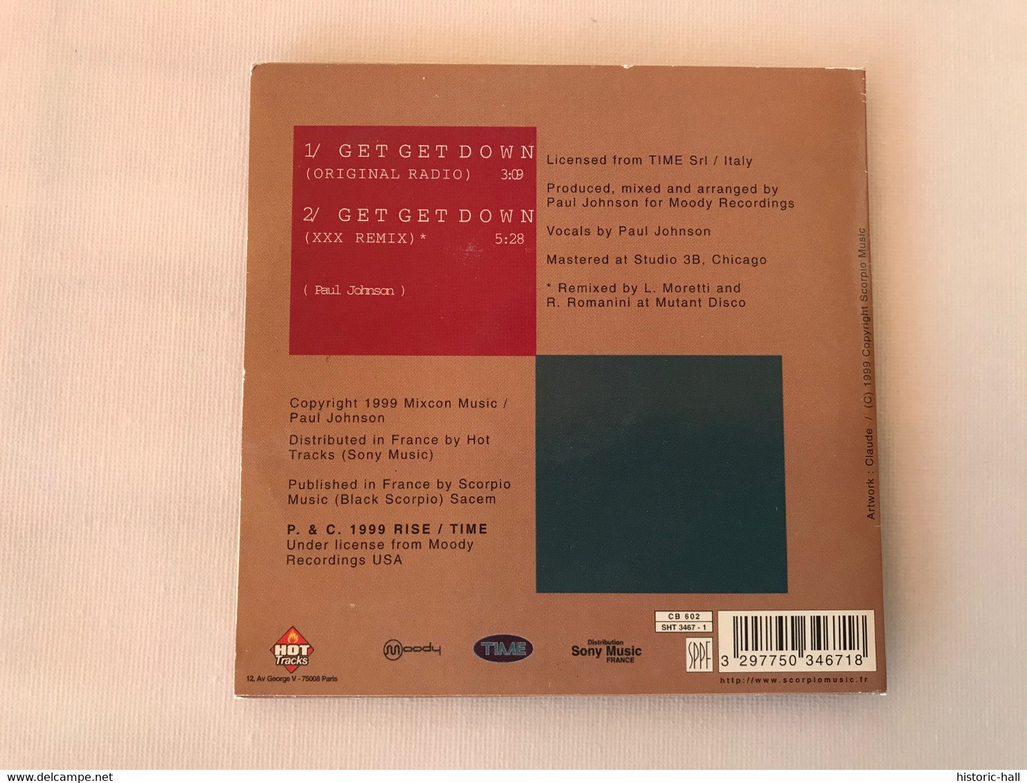 PAUL JOHNSON - Get Get Down - CD Single - 1999 - FRENCH Press - Dance, Techno & House