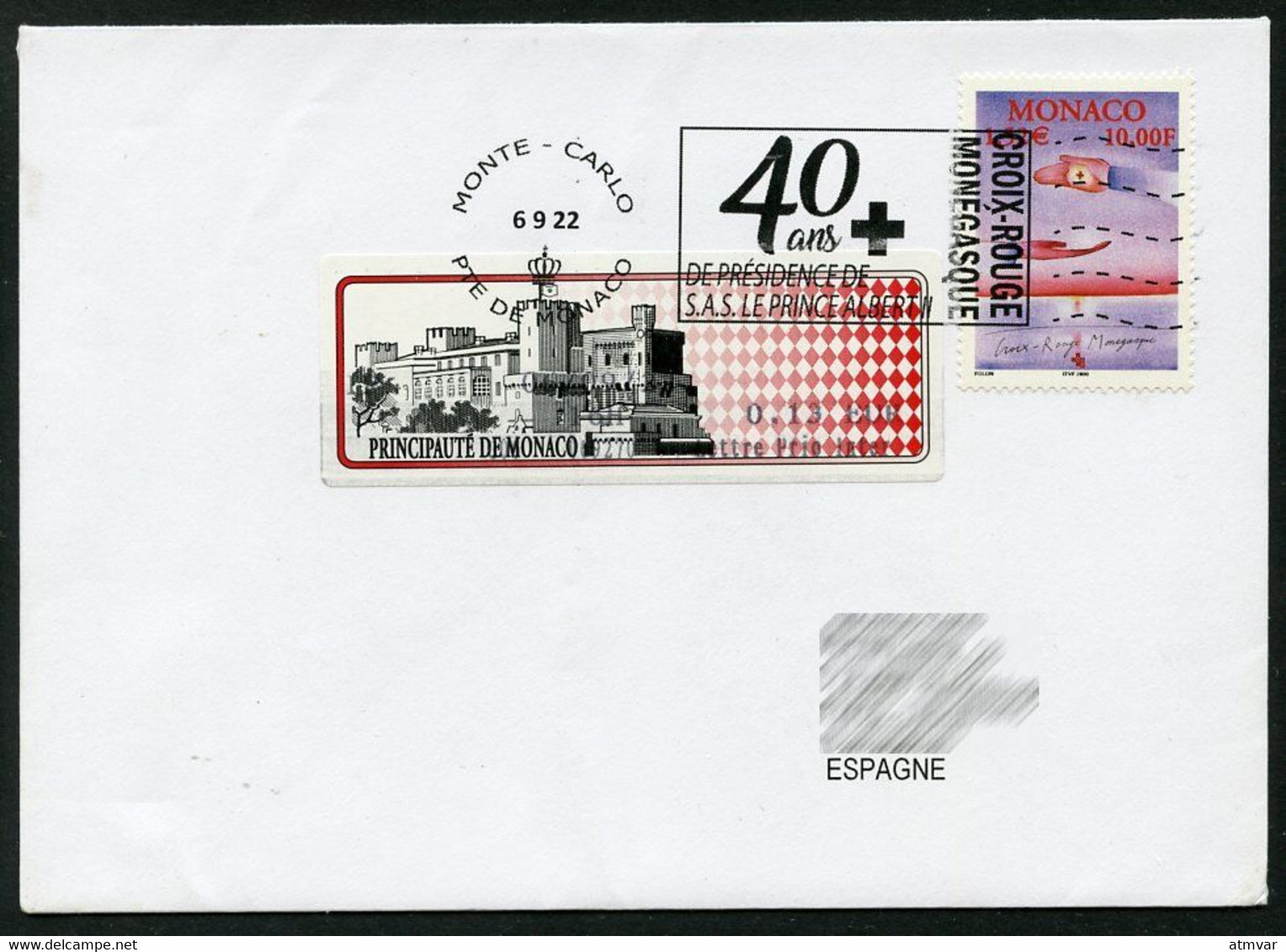 MONACO (2022) Oblitération 40 Ans Présidence SAS Prince Albert II Croix-Rouge Monégasque + Timbre, Red Cross, Cruz Roja - Covers & Documents