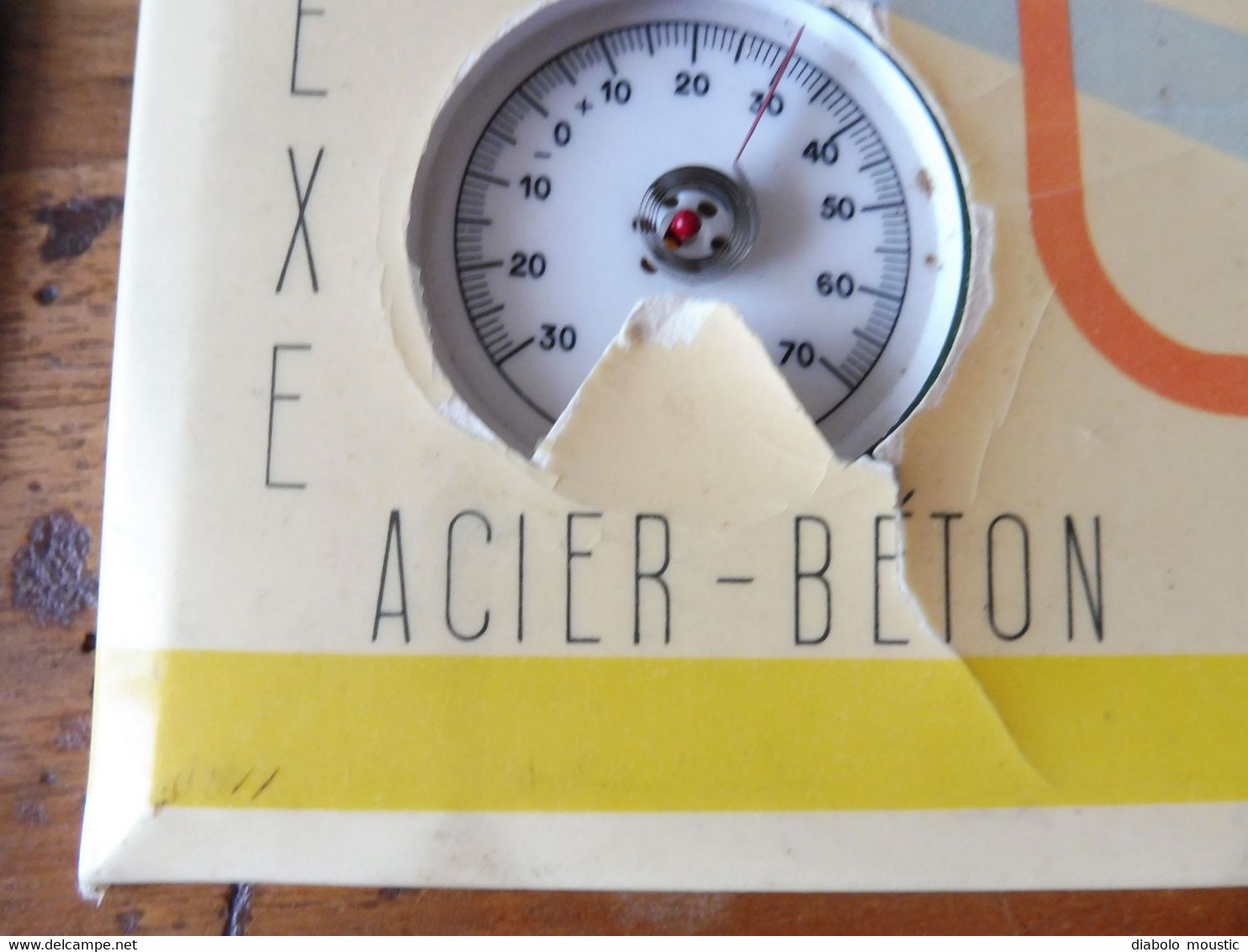 Plaque Publicitaire Tôle Plastifiée Avec Thermomètre Procédés Construction COMPLEXE ACIER-BETON Estiot & Cie DIJON - Technology