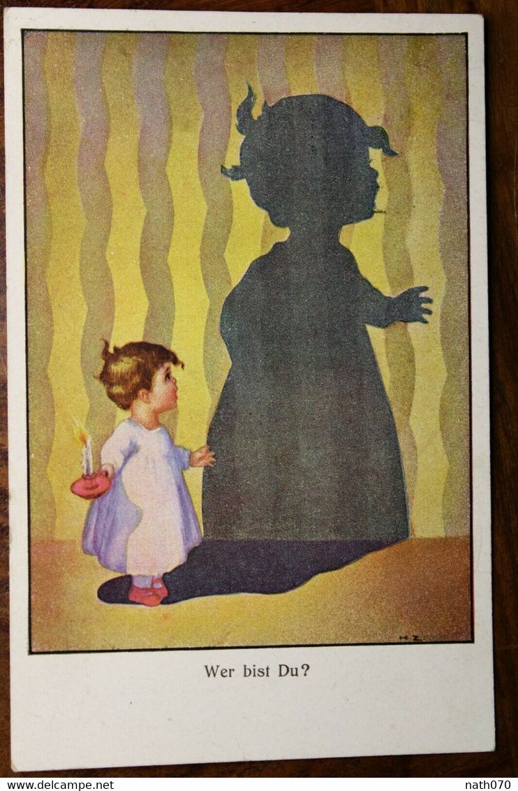 AK CPA 1922 Kinder Freunde Schatten Scherenschnitt Freuden Silhouette Enfant Ombre - Autres & Non Classés