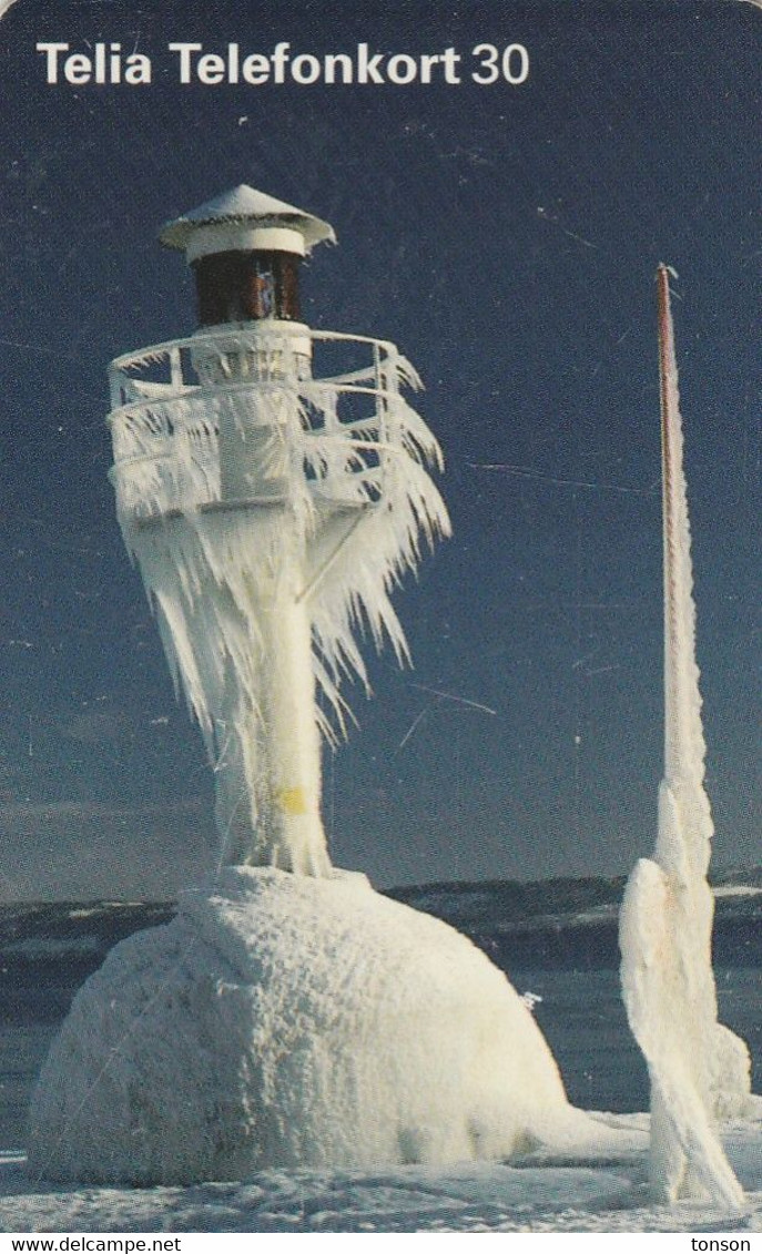 Sweden, 30.395, Iced Lighthouse - Isfyr, 2 Scans. - Phares