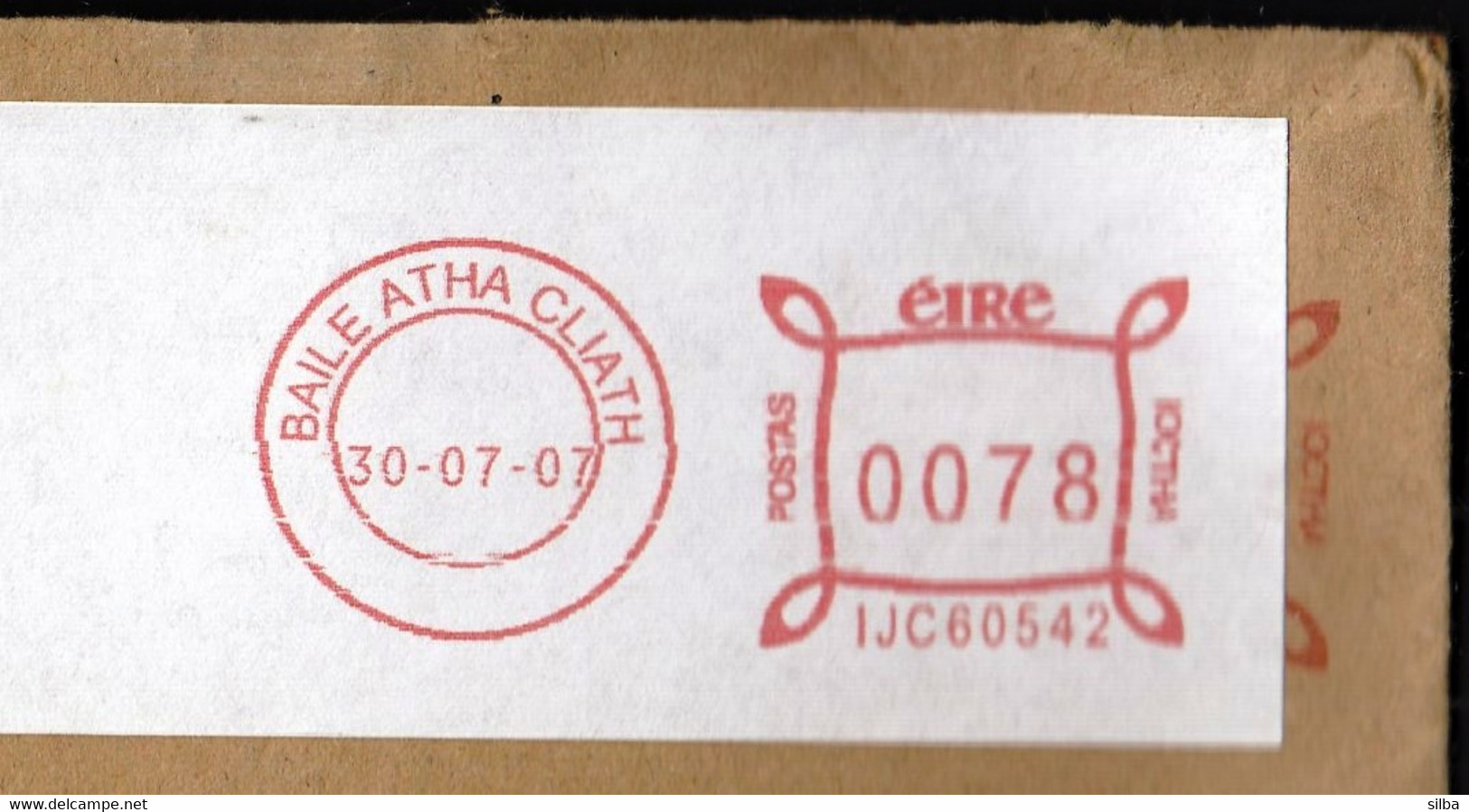 Ireland Baile Atha Cliath 2007 / Machine Stamp ATM EMA Franking Label - Affrancature Meccaniche/Frama