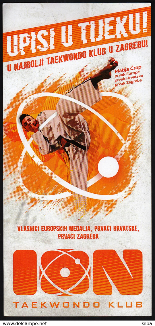 Croatia Zagreb 2022 / ION Taekwondo Club / Leaflet Brochure Prospectus / Matija Crep, European Champion - Sports De Combat