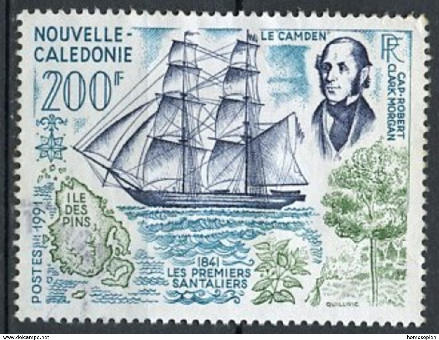 Nouvelle Calédonie - Neukaledonien - New Caledonia 1991 Y&T N°622 - Michel N°(?) (o) - 200f Voilier Le Camden Et Morgan - Oblitérés