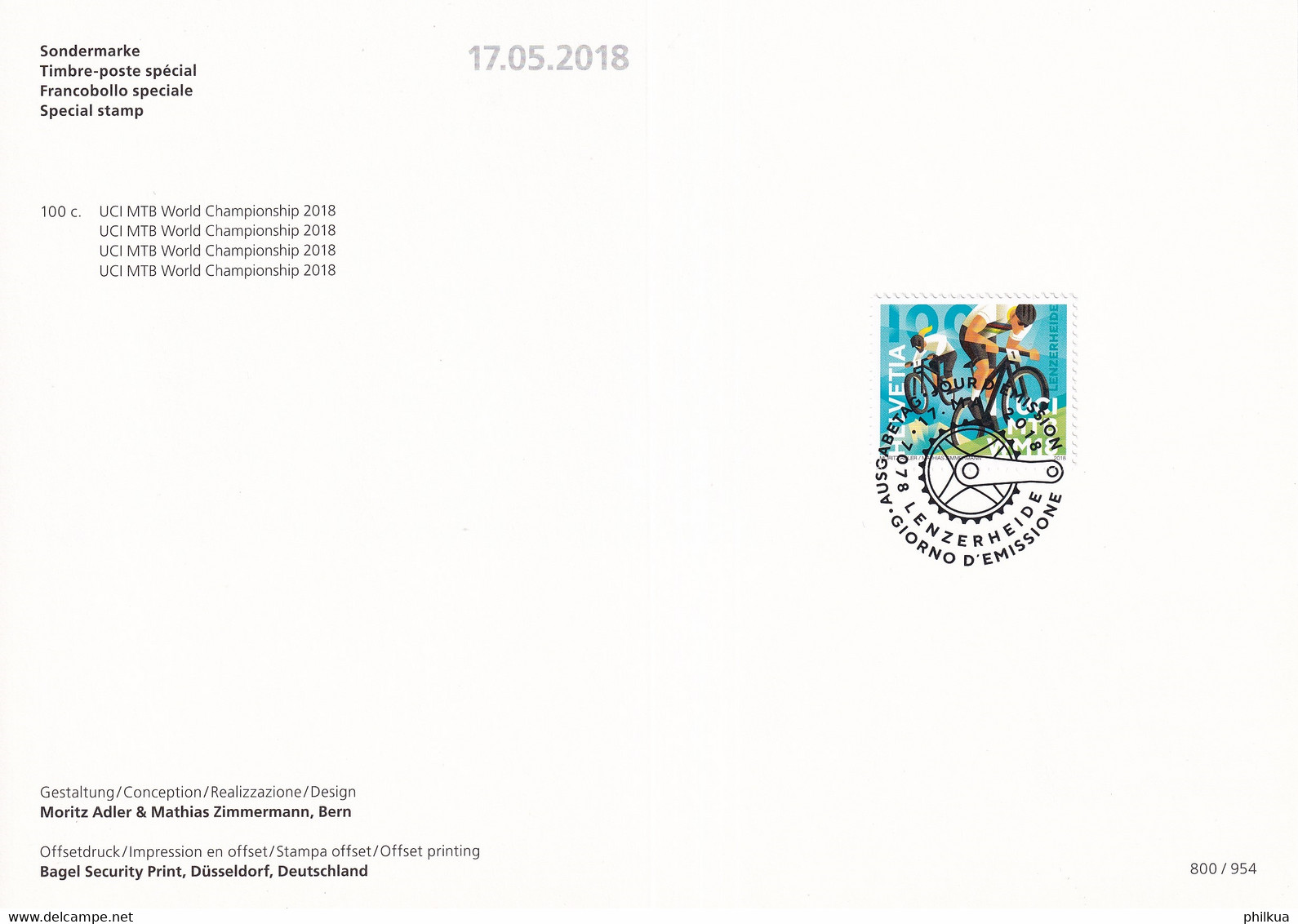 Faltblatt  Nummer 800 / 954 - Lettres & Documents