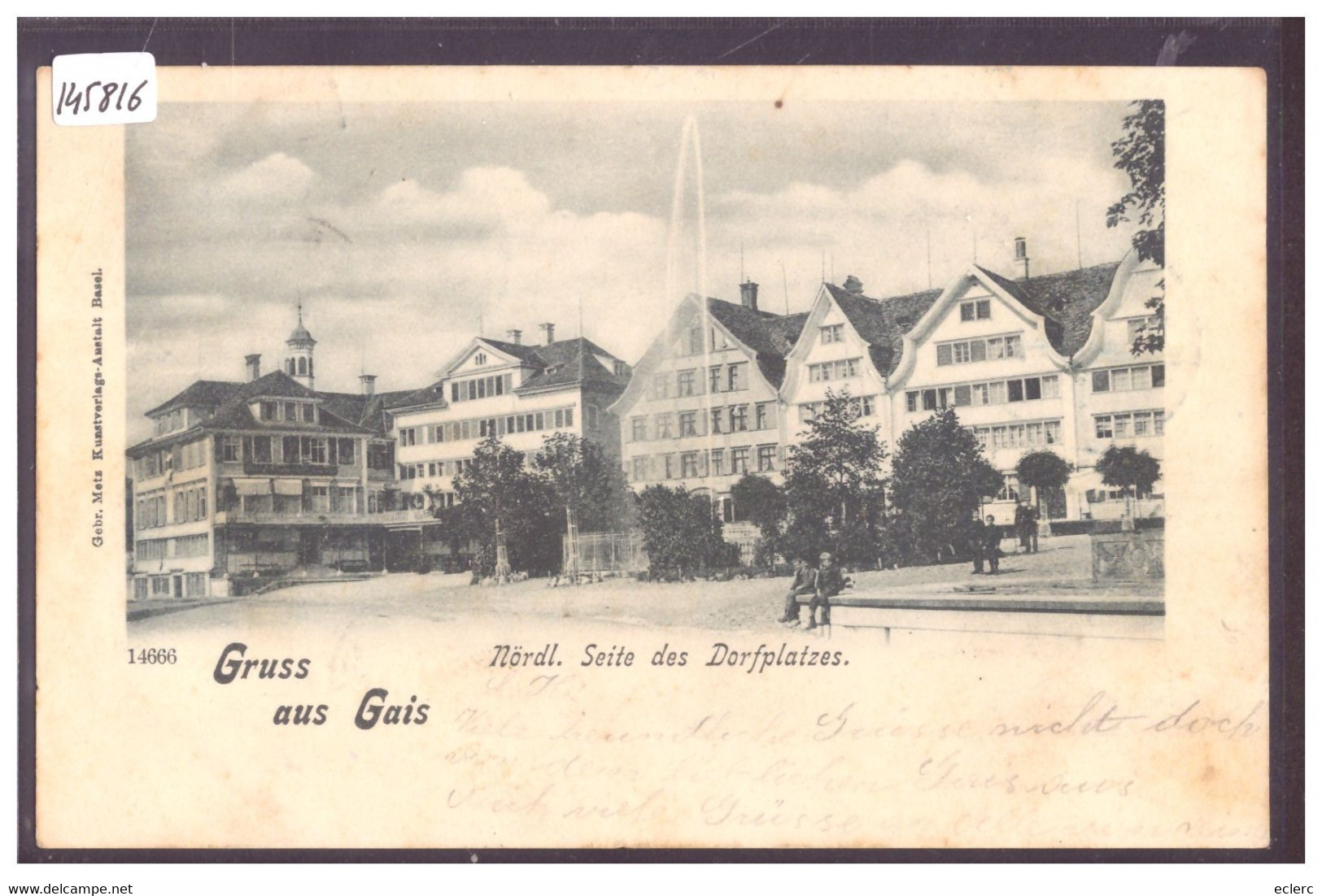 GAIS - DORFPLATZ - RÜCKS. SONDERSTEMPEL " BEINWIL ( KULM ) - CACHET LINEAIRE - TB - Gais