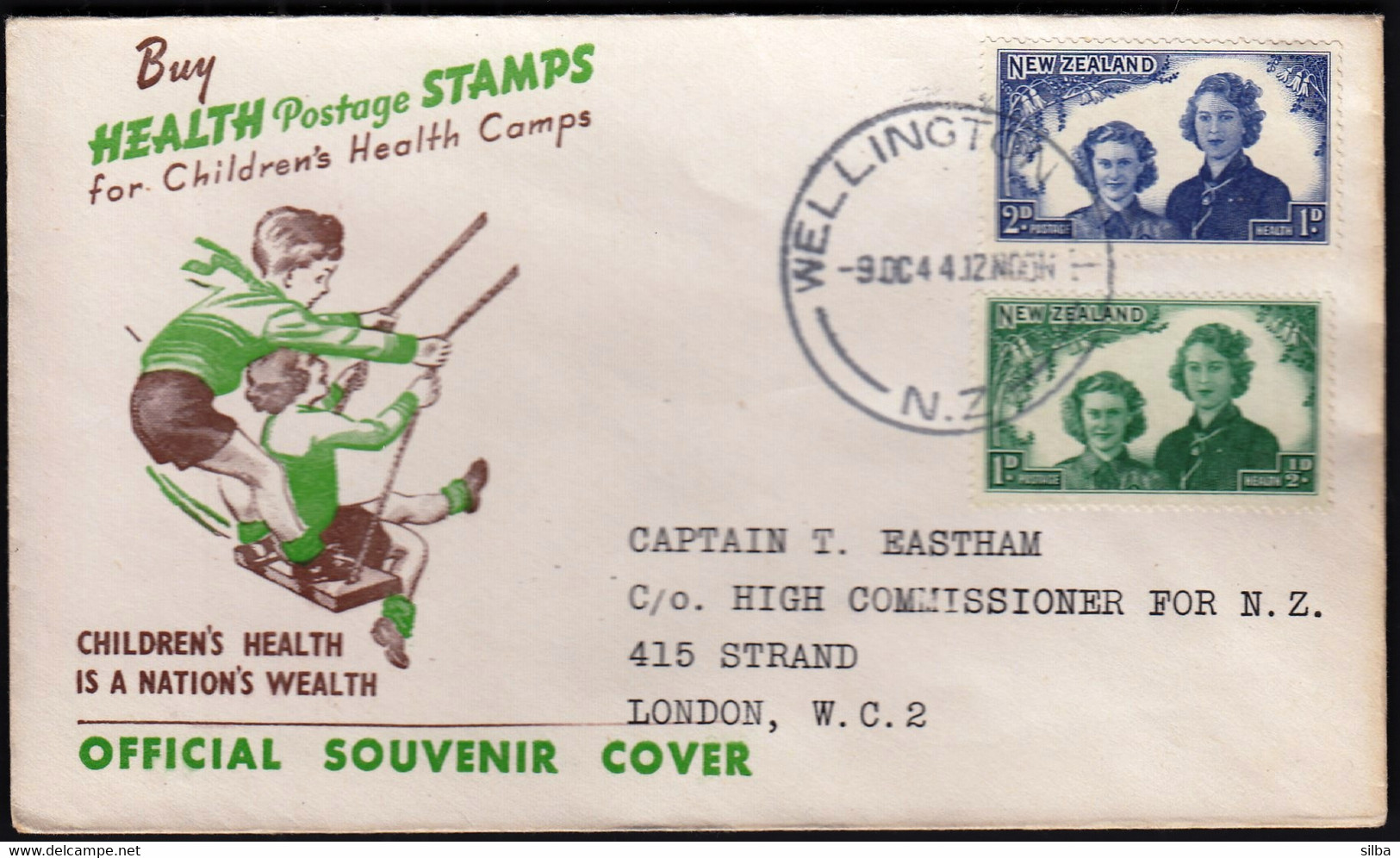 New Zealand Wellington 1944 / Health Stamps / Children's Health Camps - Covers & Documents