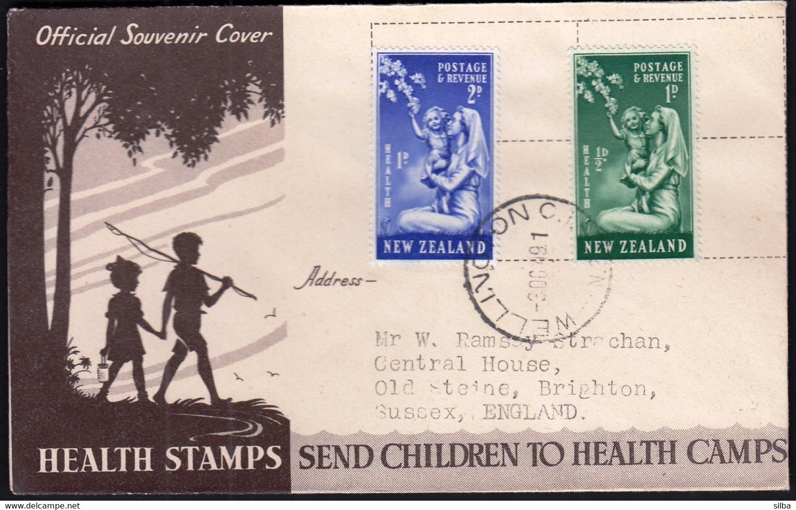 New Zealand Wellington 1949 / Health Stamps / Children's Health Camps - Briefe U. Dokumente