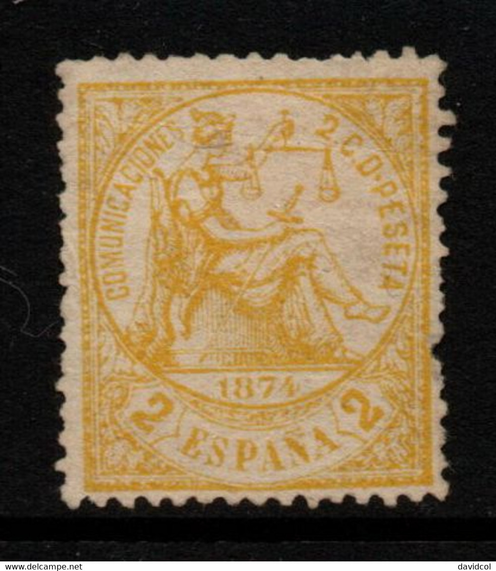 0132- SPAIN 1874- SC#:201 - MNG - JUSTICE - Unused Stamps