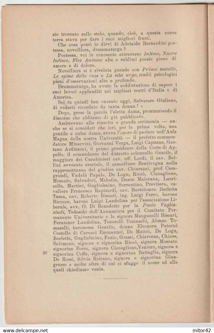 1910- Adelaide Bernardini, Moglie Di Luigi Capuana-Foto E Autografo Della Scrittrice Poetessa-sc7-Libro Opuscolo Matelda - Manuali Per Collezionisti