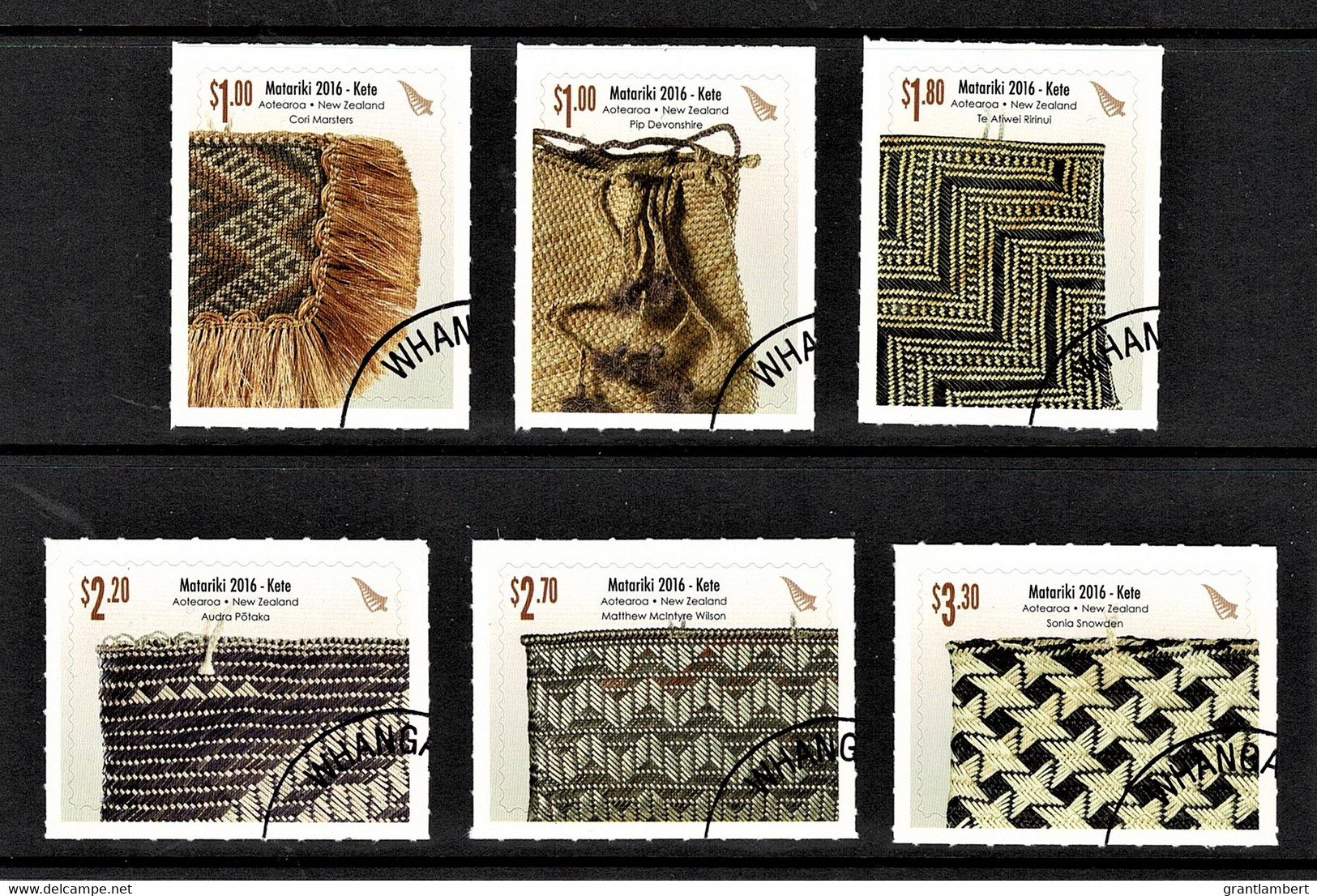 New Zealand 2016 Matariki - Kete Maori Weaving Set Of 6 Self-adhesives Used/CTO - Gebruikt