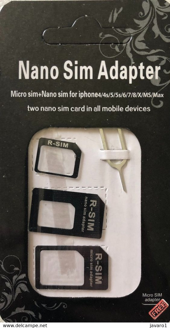 USA : GSM  SIM CARD  Nano Sim Adapter Set - [2] Chip Cards
