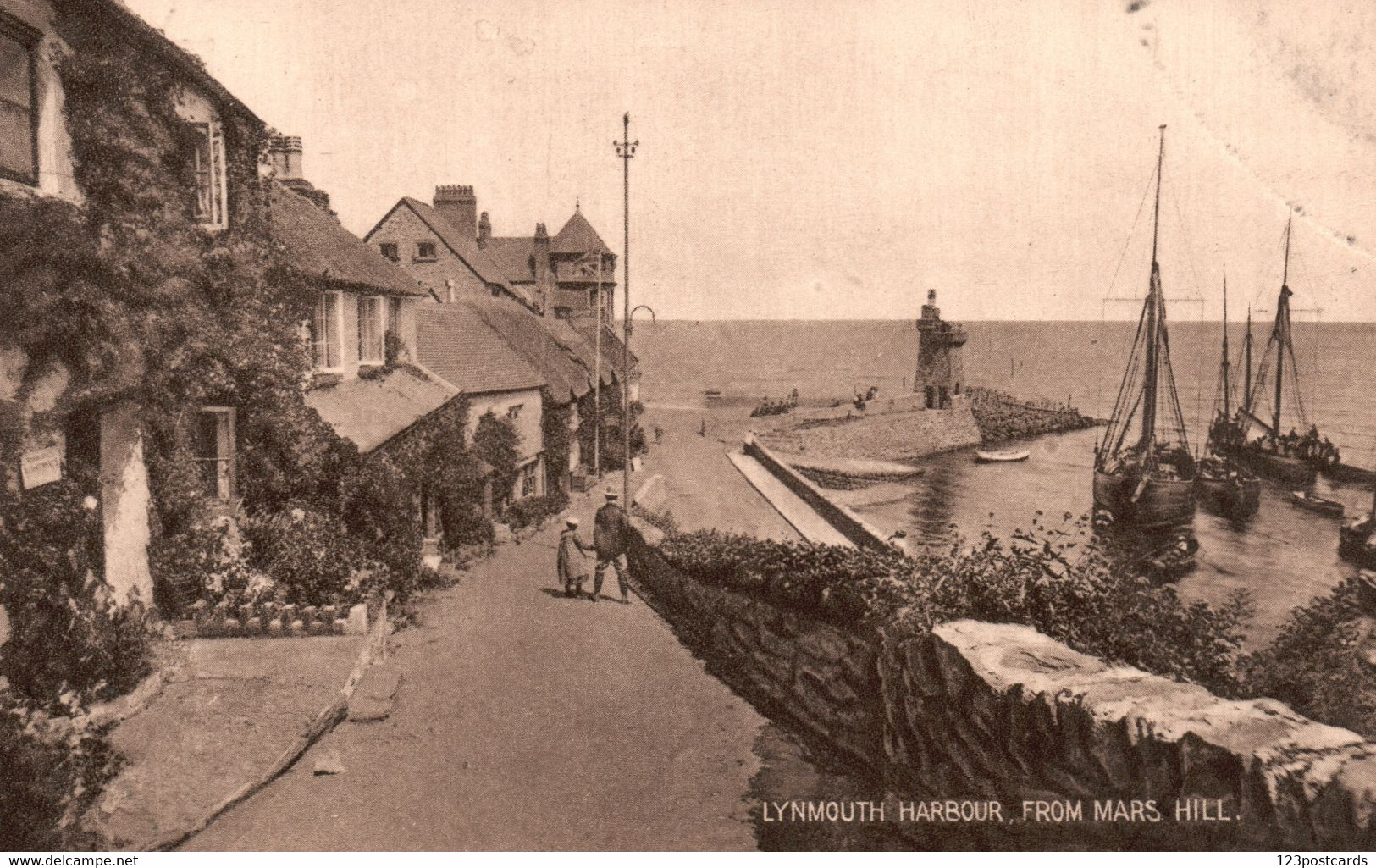 UK - Lynmouth Harbour - From Mars Hill - RARE In This Edition! - Lynmouth & Lynton
