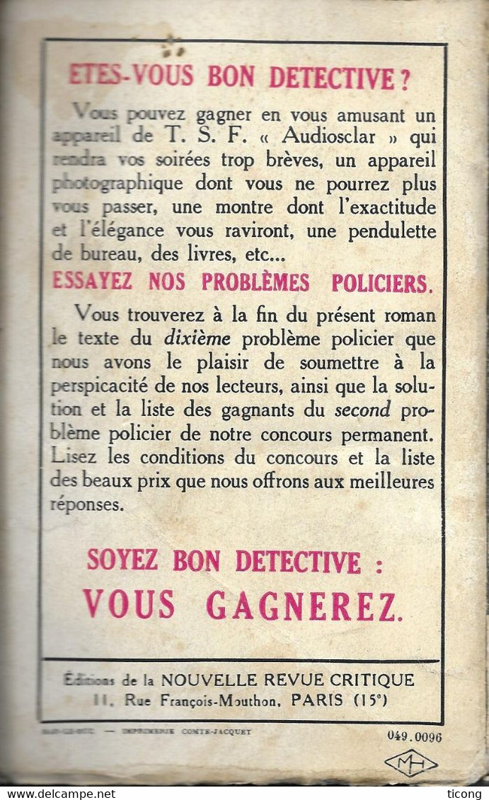 MEUTRE PARFAIT DE CHRISTOPHER BUSH - EDITION ORIGINALE 1936 COLLECTION DE L EMPREINTE, LIVRE RARE A SAISIR - Maîtrise Du Livre, La - L'empreinte Police