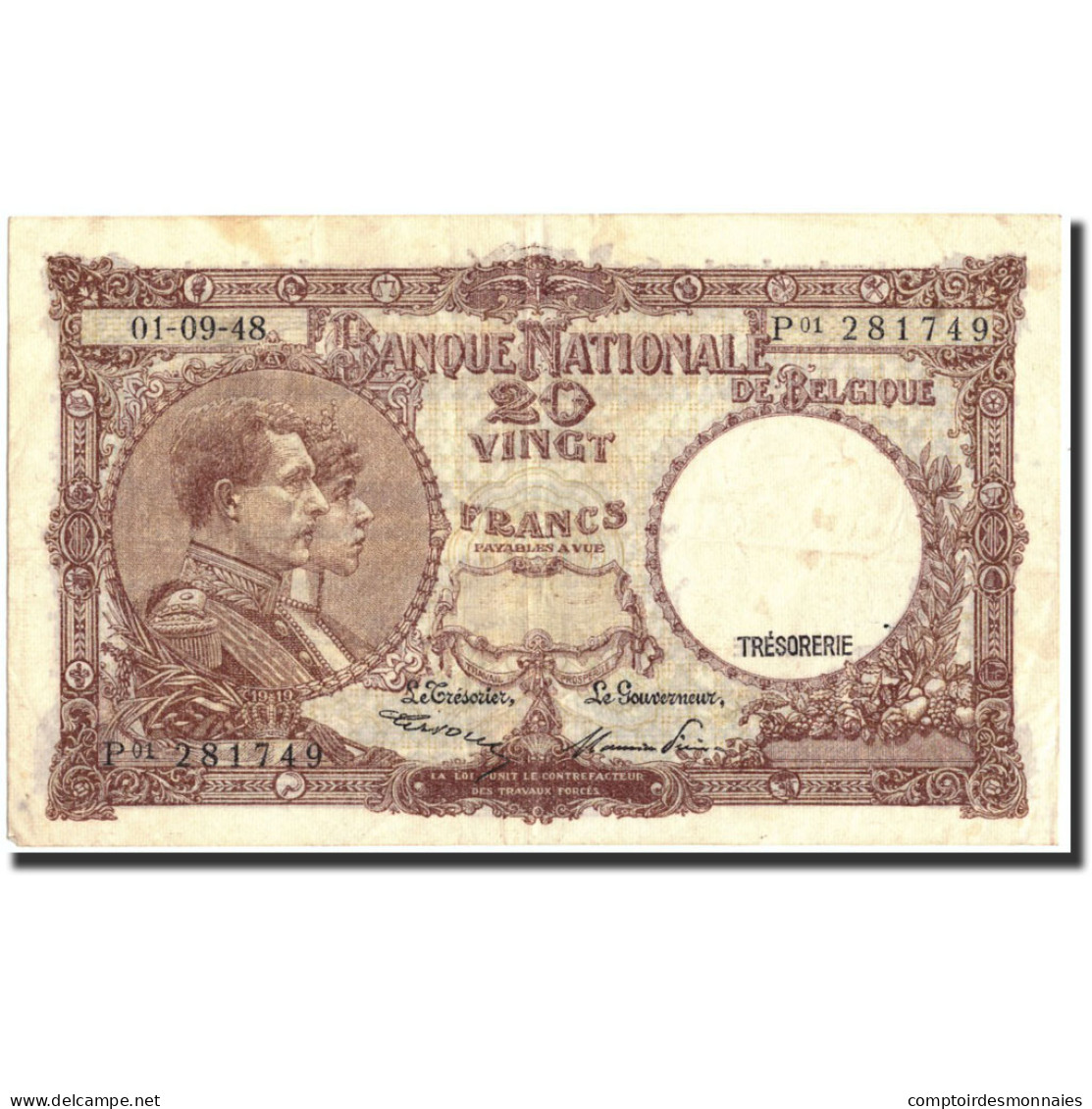 Billet, Belgique, 20 Francs, 1948, 1948-09-01, KM:116, TB - 20 Franchi