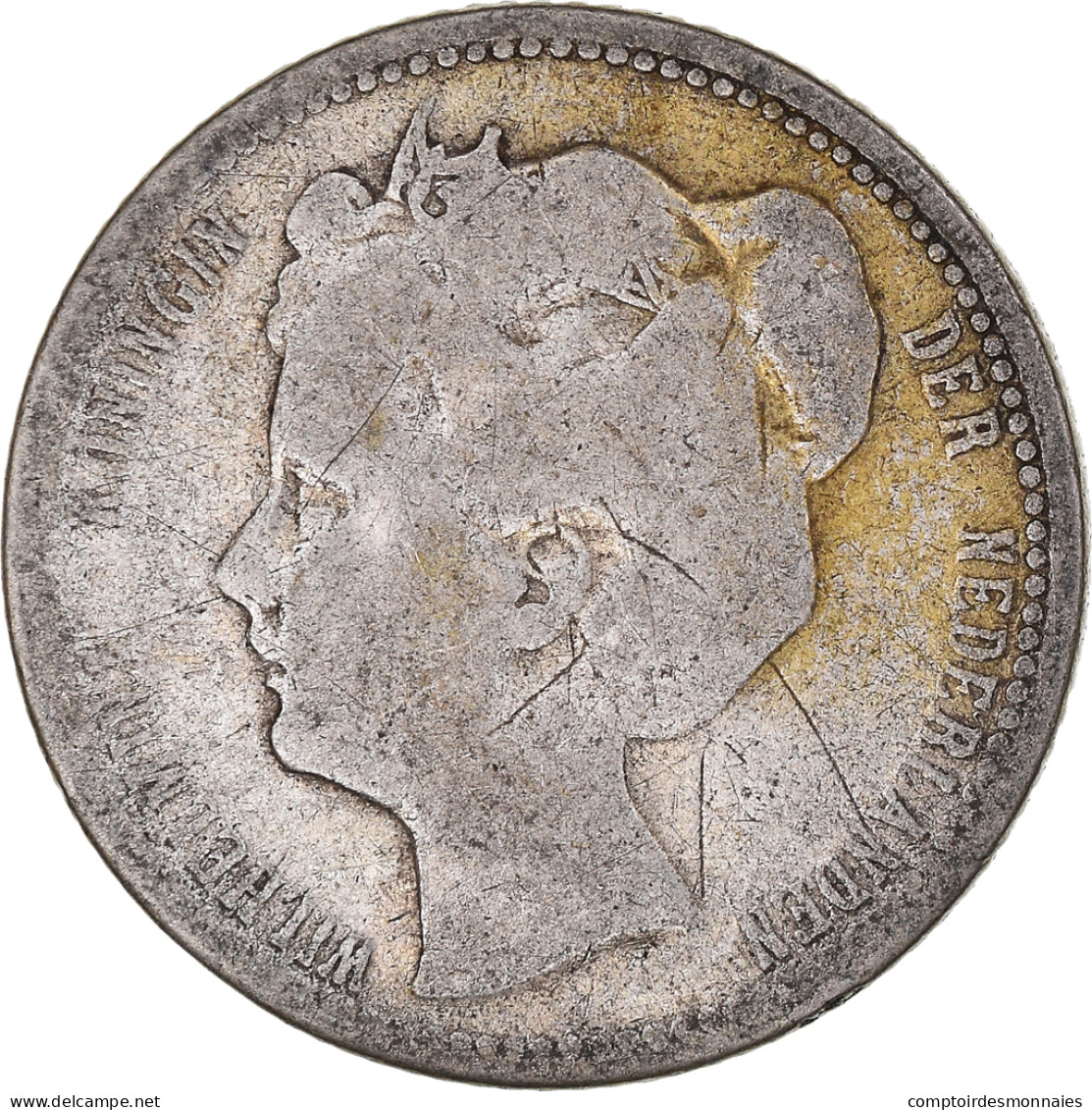 Monnaie, Pays-Bas, Wilhelmina I, 25 Cents, 1901, Utrecht, TB, Argent, KM:120.2 - 25 Centavos