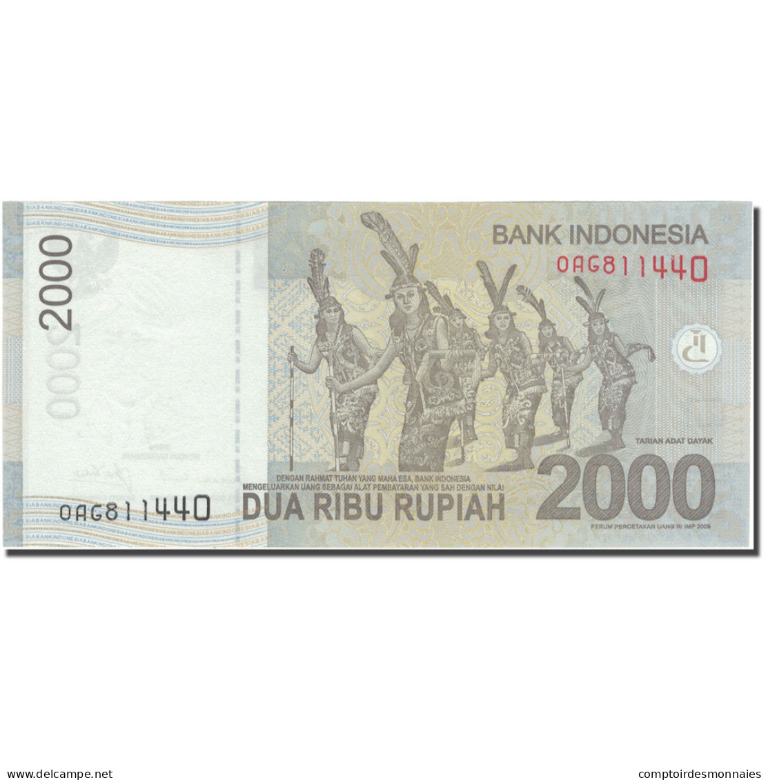 Billet, Indonésie, 2000 Rupiah, 2009, 2009, KM:148a, NEUF - Indonésie