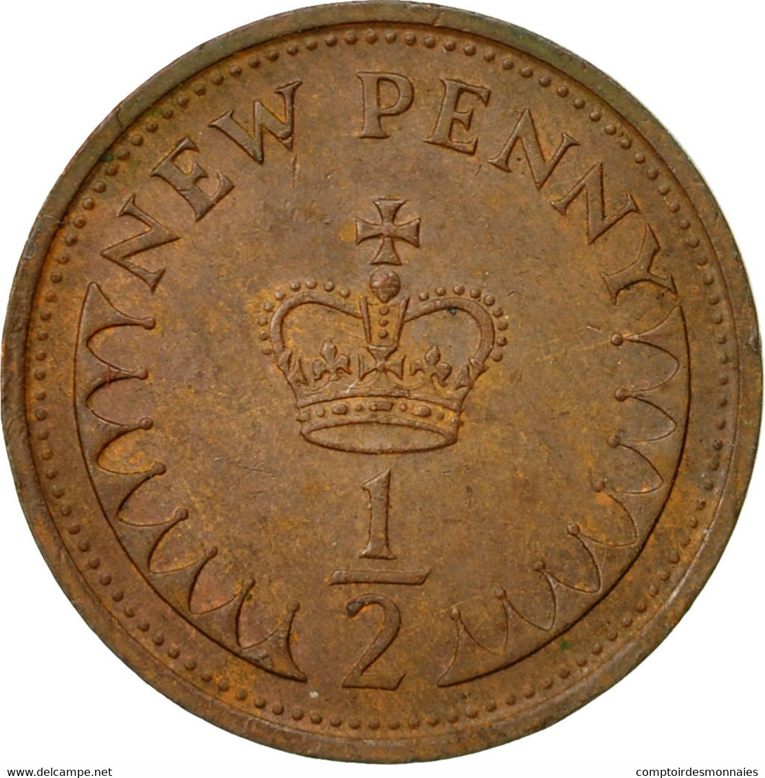 Monnaie, Grande-Bretagne, Elizabeth II, 1/2 New Penny, 1977, TTB, Bronze, KM:914 - 1/2 Penny & 1/2 New Penny