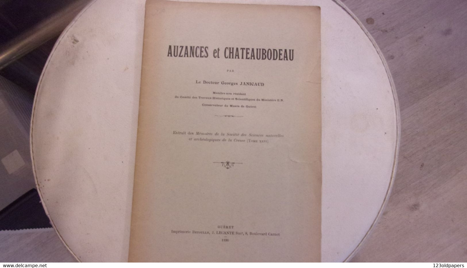 CREUSE EO 1936 AUZANCES ET CHATEAUBODEAU DOCTEUR JANICAUD - Limousin