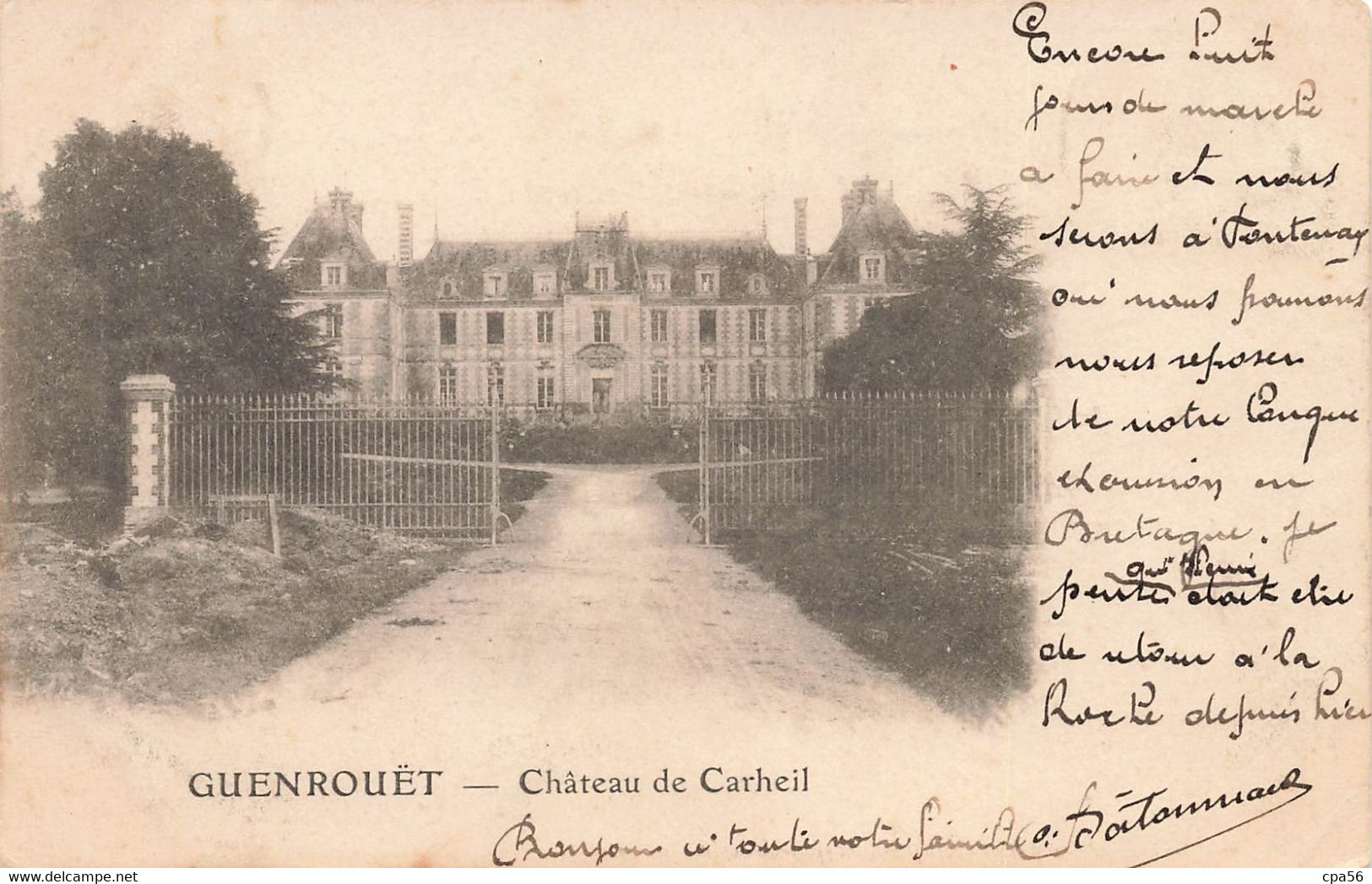 GUENROUET - Château De CARHEIL - Carte Précurseur 1900 - Guenrouet