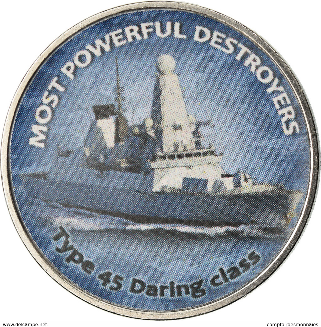 Monnaie, Zimbabwe, Shilling, 2018, Warship -  Destroyer Type 45, SPL, Nickel - Simbabwe
