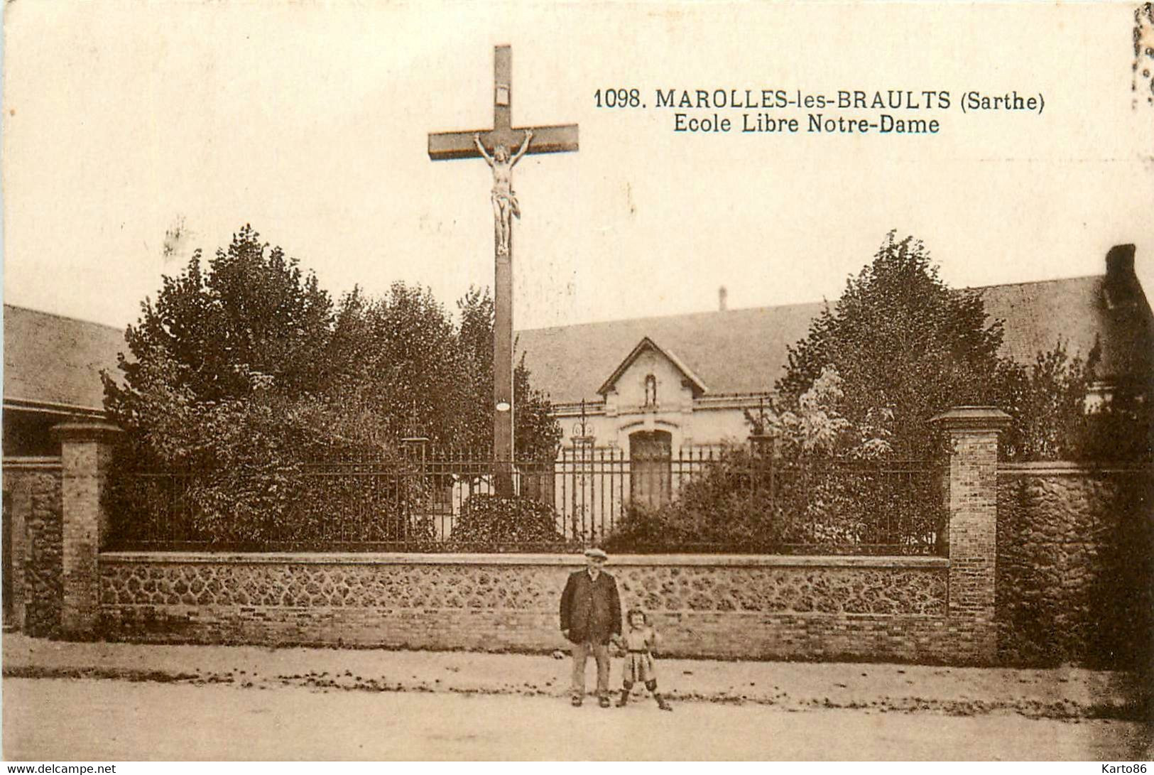 Marolles Les Braults * Rue Et école Libre Notre Dame - Marolles