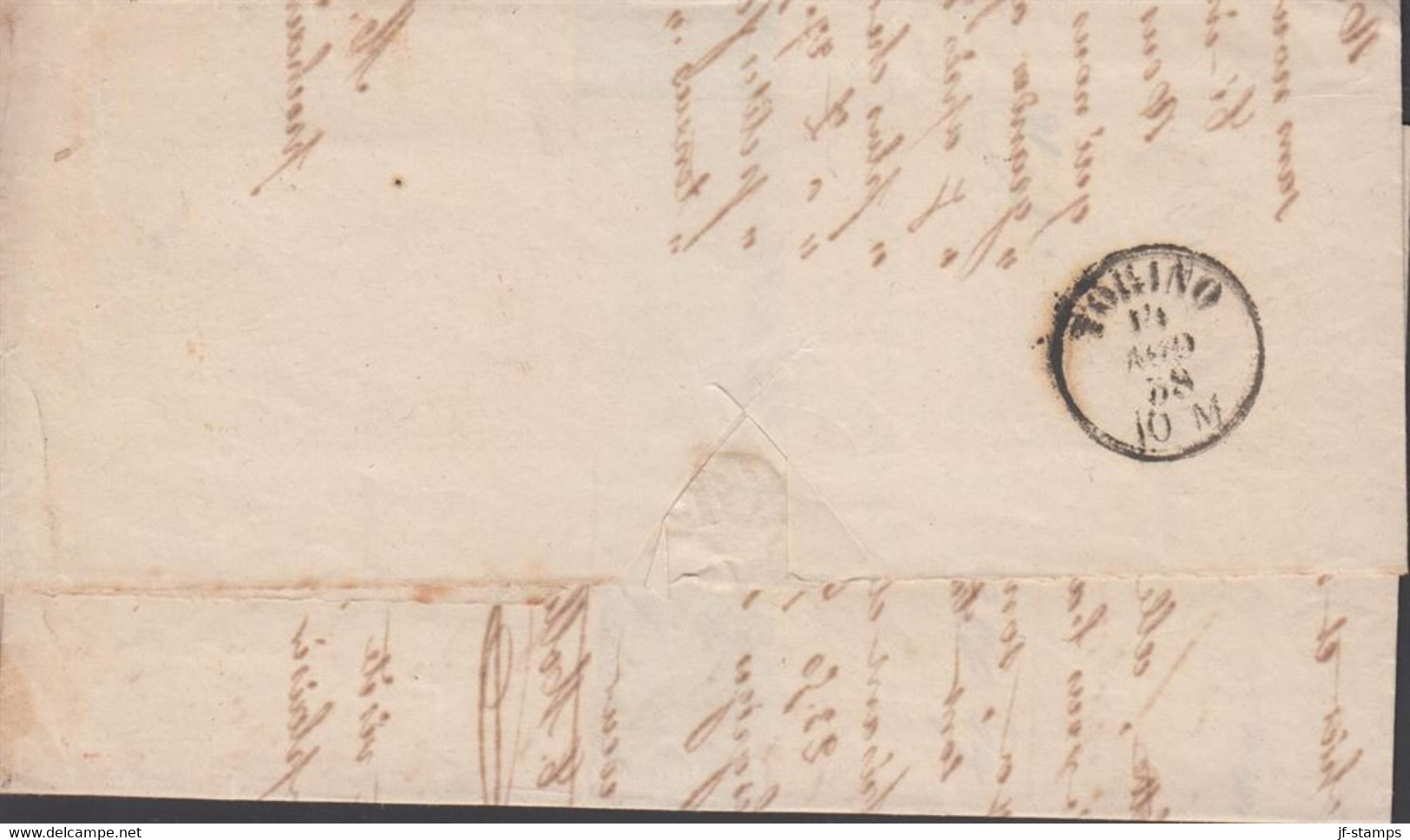 1858. Lombardei Und Venetien. 45  CENTES With Very Wide Margin At Left On Cover To Torino Cancelled MILANO... - JF432322 - Austrian Occupation