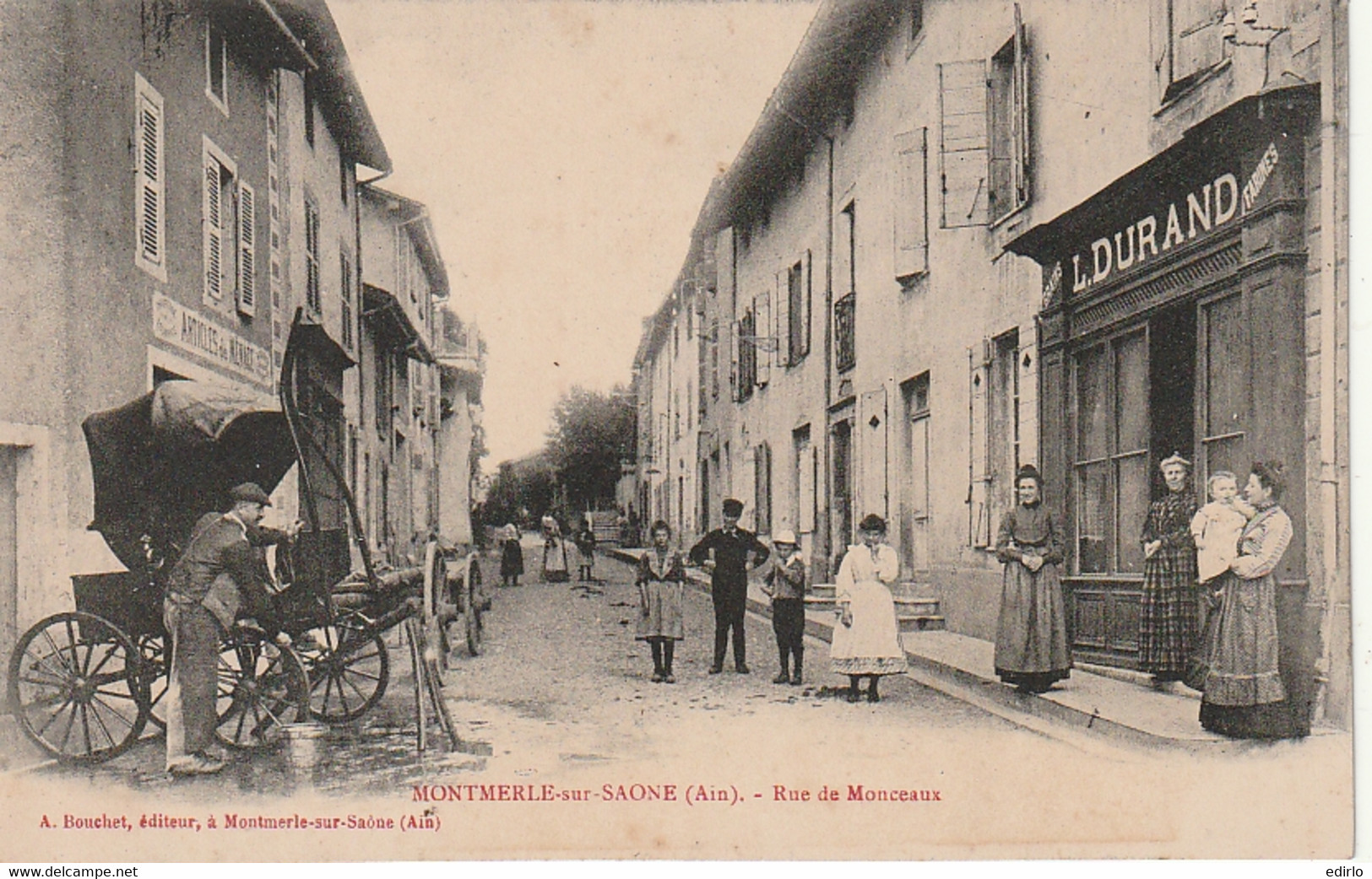 *** 01  ***   MONTMERLE Sur SAÔNE  Rue De Monceaux  Neuve Excellent état Superbe Caleche  Fiacre - Unclassified