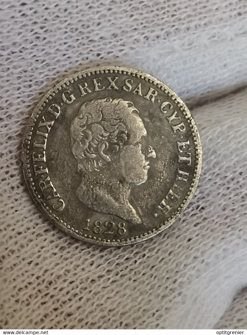 50 CENTESIMI ARGENT 1828 L SARDAIGNE / SILVER (Un Plat Sur La Tranche Côté Revers) - Altri & Non Classificati