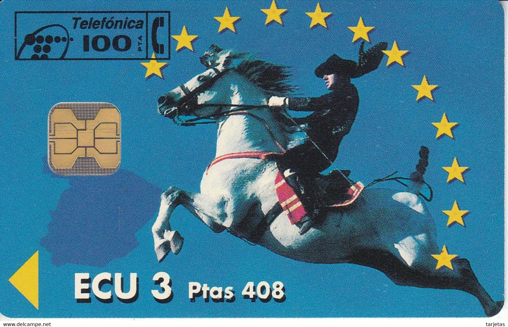 TARJETA DE ESPAÑA DE ECU CABALLO DE FECHA 01/94 (HORSE) - Altri & Non Classificati